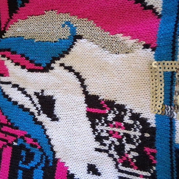 Unicorn Knit Dress with Tinsel Hem - Picture 4 of 4